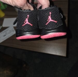 Jordan Black and Pink Athletic Sneakers